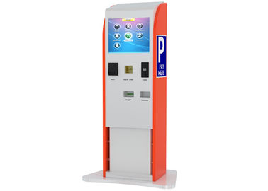 Bills / Coins / Cards Accepted Touch Screen Stand Kiosk untuk Pembayaran Parkir Indoor