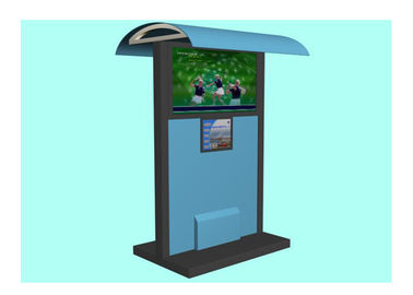 Multimedia Advertising Waterproof Kiosk, Sistem Layar Sentuh LCD Outdoor Kios dengan Shelter