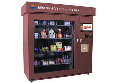 Layar Sentuh Mini Mart Vending Machine Automated Retail Coin Bill Card Dioperasikan