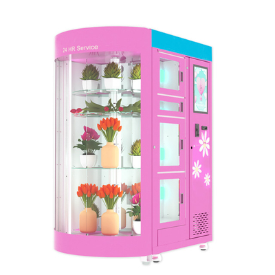 Self Service Refrigeration Flower Locker Vending Machine Dengan Wifi 19 Inch