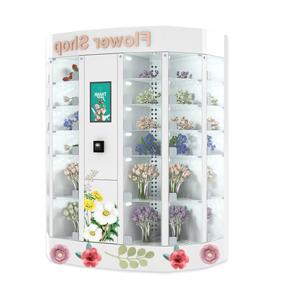 Mesin Penjual Otomatis Kulkas Dispenser Bunga Bulat Dengan Smart Cooling Locker 120V
