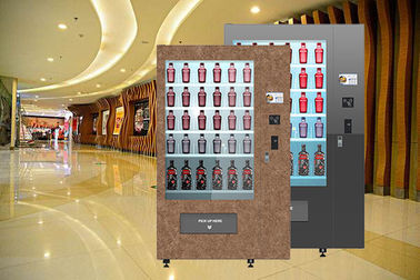 Mesin Penjual Botol Anggur Desain Winnsen Dengan Sistem Pendingin Layar Sentuh Iklan 32 inci Conveyor Belt