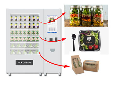 High End Cerdas Conveyor Belt Salad Vending Machine, Fruit Vending Locker Dengan Angkat
