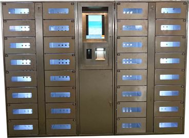 Stainless Steel Vending Locker Dengan Lampu LED Dan Pintu Transparan Fungsi Remote Control