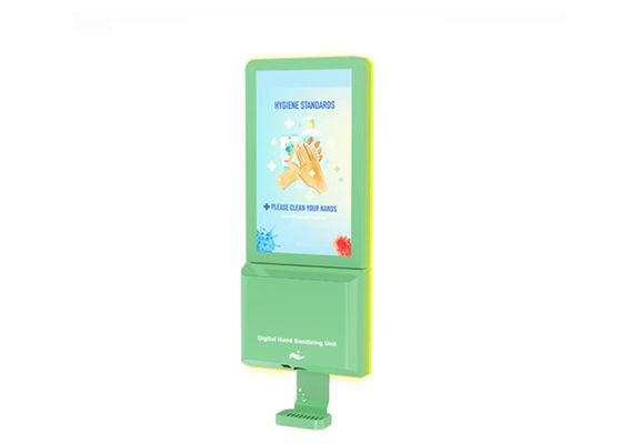 Wifi Hand Sanitizer Dispenser 1080p Lcd Digital Signage Dengan Suhu