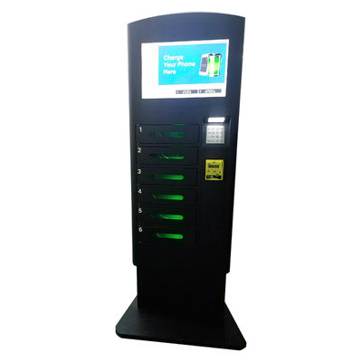 Mal Acara Stasiun pengisian daya ponsel yang dapat dikunci digital Kiosk Menara Loker Aman Iklan Layar Lampu UV