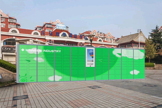 Smart outdoor otomatis digital Layar Sentuh yang Disesuaikan Central Station penyimpanan bagasiLockers