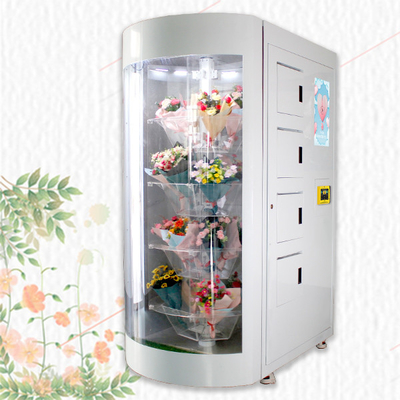 Mesin Penjual Bunga Segar Kelas Atas Dengan Rak Transparan