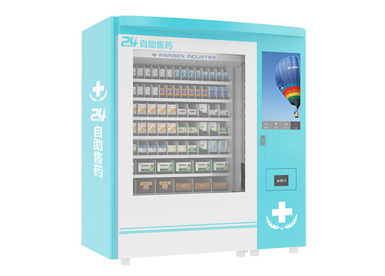 Bantuan Mandiri Tempat Umum Farmasi Vending Machine Dengan Layar Sentuh Iklan Besar