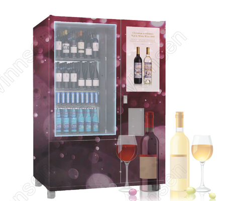 22 inci Layar Sentuh Interaktif Mesin Penjual Otomatis untuk Minuman anggur anggur bersoda sampanye