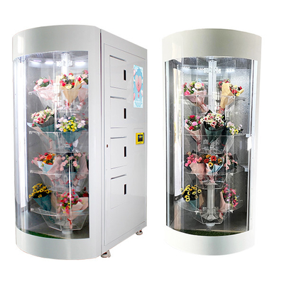 24 Buket Bunga Segar Mesin Penjual Otomatis Dengan Tampilan Pencahayaan LED