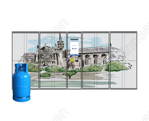 Smart 24 Jam Wifi Vending Locker Silinder Pertukaran Gas LPG LNG Klik Dan Kumpulkan Pembayaran Kartu Kredit