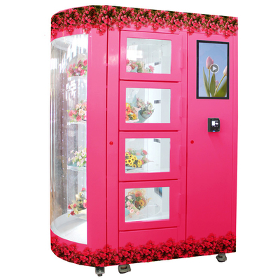 Lampu LED Rotating Bouquet Flower Vending Machine 24 Jam Smart Locker System