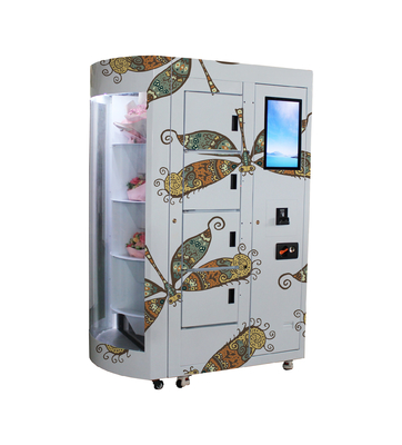 Rak Transparan Mesin Penjual Otomatis Bunga Segar 18,5 Inch Dengan Kontrol Suhu Kelembaban