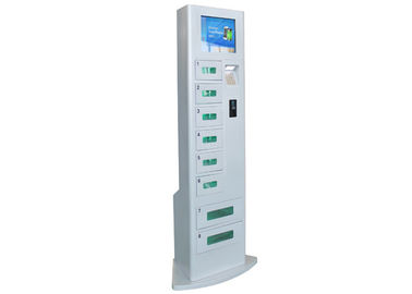 Cell Phone Recharge Station dengan LCD Touch Screen, 8 Lockers Battery Charging Stations Kiosk