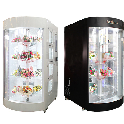 Mobile Display Flower Rose Vending Machine Dengan Kulkas Dan Jendela Transparan AC120V