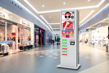 42 Inch LCD Digital Signage Cell Phone Kiosk Stasiun Pengisian Cepat Dengan 6 Pintu Aman Aman