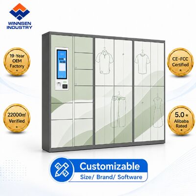Kualitas Smart Laundry Locker dengan layar sentuh Android 15,6", Cloud Remote Management, dan Kompartemen yang dapat disesuaikan pabrik