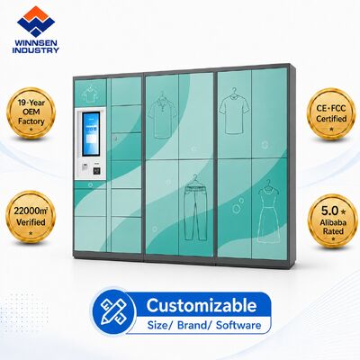 Kualitas Winnsen Custom Smart Laundry Locker dengan layar sentuh Android 15,6 " dan Cloud Remote Management untuk Self-Service Laundry Cabinet pabrik
