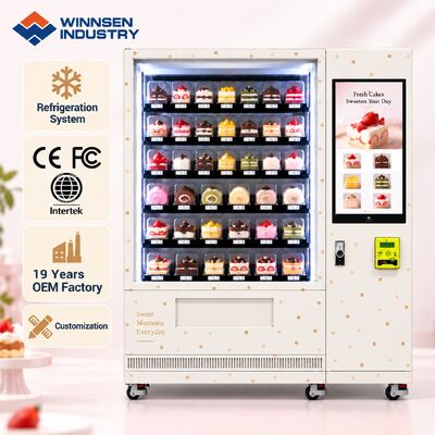 Kualitas Winnsen No Drop Elevator Delivery Cake Vending Machine Protects Soft Bread pabrik