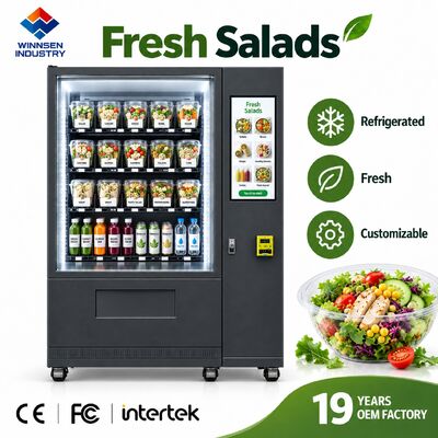 Kualitas Mesin Penjual Otomatis Salad Dingin Winnsen untuk Pusat Kebugaran Gym Makanan Segar pabrik