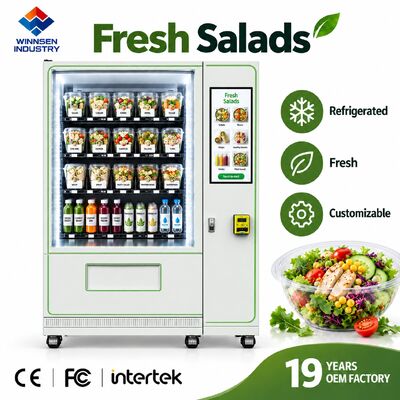Kualitas Opsi Desain Logo Mesin Penjual Otomatis Salad Kustom OEM ODM Winnsen Warna Putih Hitam pabrik