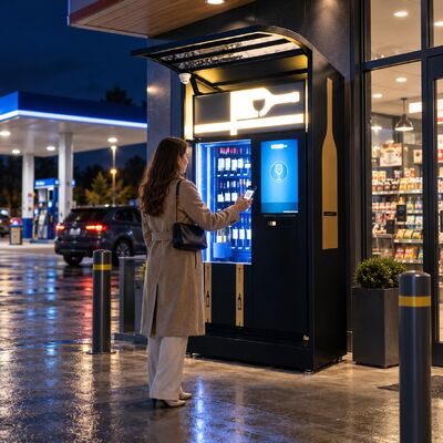 Kualitas Winnsen Smart Wine Vending Machine 24 Hour Unattended Cashless Card QR Payment Options pabrik