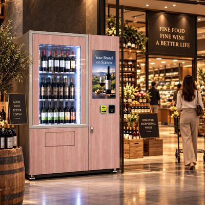 Kualitas Winnsen Refrigerated Wine Vending Machine Dual Screen 32 Inch Advertising and Touch Operation pabrik