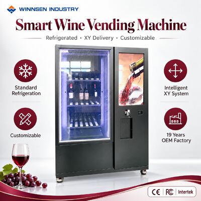Kualitas Winnsen Smart Wine Vending Machine with 32 Inch Touch Screen Digital Advertising Display pabrik