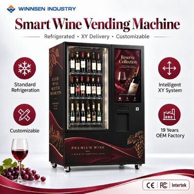 Kualitas Winnsen OEM ODM Custom Wine Vending Machine dengan Cloud Management CE FCC Sertifikasi pabrik