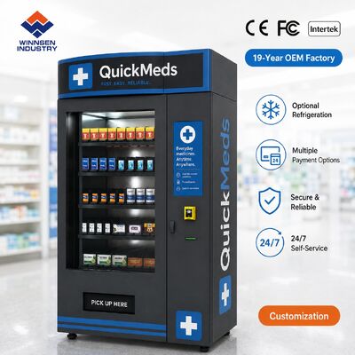 Kualitas Winnsen Compact Pharmacy Vending Machine Slim Touch Screen Medicine Dispenser for Hotel Airport pabrik