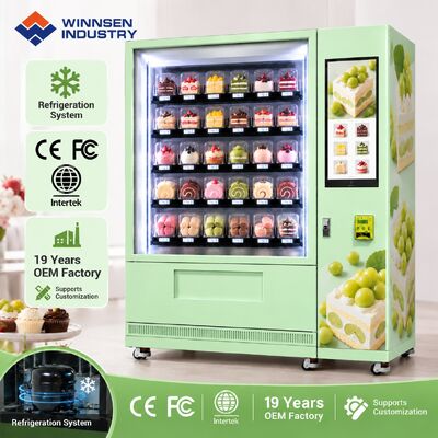 Kualitas Mesin Penjual Otomatis Berpendingin Pintar Winnsen dengan Lift untuk Display Makanan Penutup Toko Kue pabrik