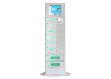 Cell Phone Recharge Station dengan LCD Touch Screen, 8 Lockers Battery Charging Stations Kiosk