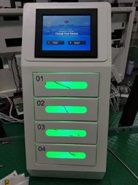 Stasiun Penguncian Ponsel Secure Locker 4 Pintu untuk Bandara dengan Akseptor Koin dan Pembaca Kartu Kredit