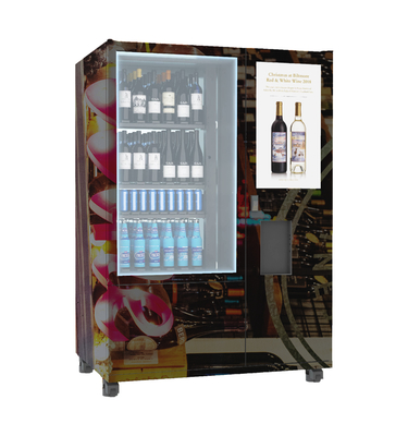 Sistem Lift Konveyor Mesin Penjual Otomatis Botol Anggur Periklanan Platform Jarak Jauh