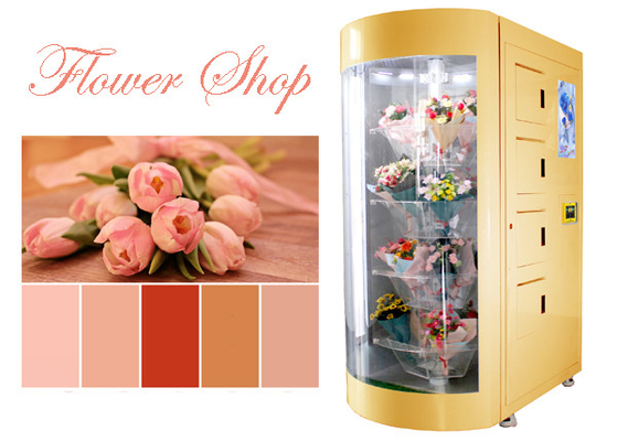 Mesin Penjual Bunga Kelas Atas untuk Menjual Karangan Bunga dengan Jendela Kaca Transparan dan Sistem Pendingin Penjual Cerdas